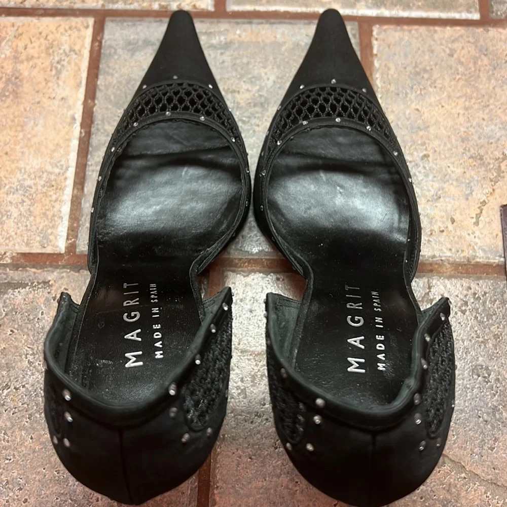 Magrit‎ Black Satin D'Orsay Pumps - Picture 6 of 12